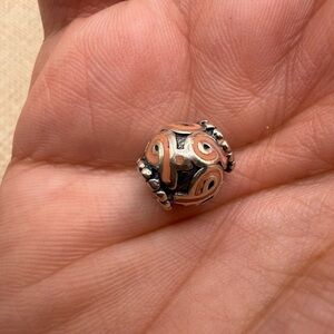 Retired Rare)Pandora Authentic Pandora Sterling Silver Breast Cancer Ribbon